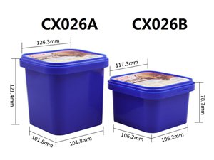 Contenant IML avec couvercle et cuillère en plastique 1200ml, récipient pour crème glacée, CX026