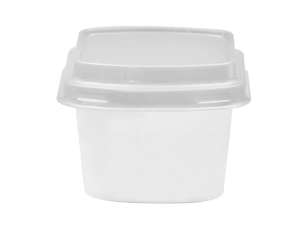 Contenant avec couvercle IML 80ml, Barquette IML, Pot alimentaire plastique carré, CX106