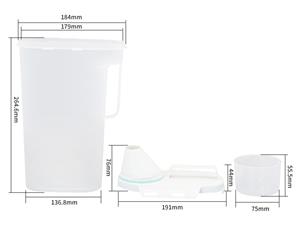 Bouteille en plastique avec tasse IML 2600ml, Bouteille d'eau avec bec verseur, CX108B